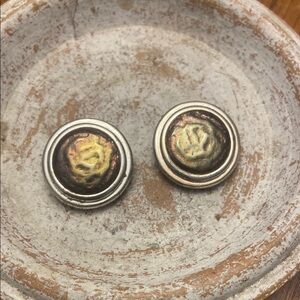 Liz Claiborne Gold and Silver Two-Tone Earrings